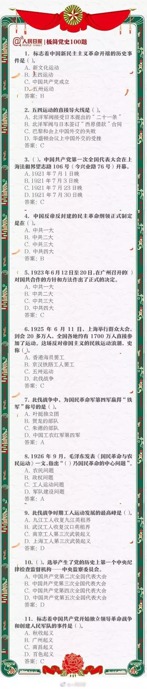 漲知識！中共黨史常識100題，你能做對幾道？